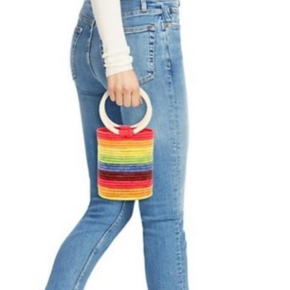 NWT:‎ Poolside ‘Marley Rainbow’ Bucket Bag 🏳️‍🌈 anthropologie